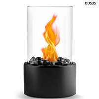 Διακοσμητικό στρογγυλό τζάκι βιοαιθανόλης – Μαύρο με μαύρες πέτρες – DD535 - Sellzone.bg Διακοσμητικό στρογγυλό τζάκι βιοαιθανόλης – Μαύρο με μαύρες πέτρες – DD535